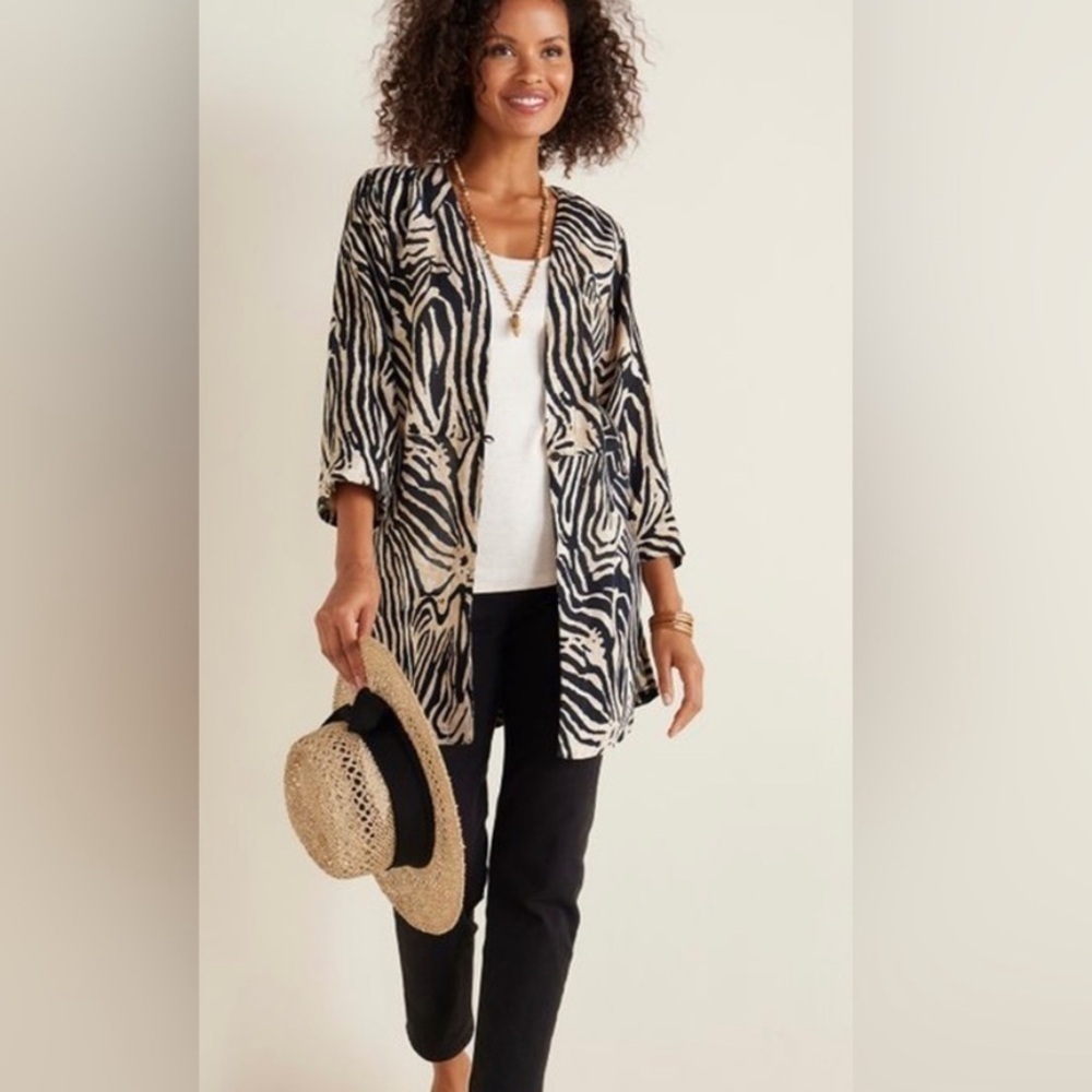 Soft Surroundings Zella Topper Zebra Print Light Weight Top - Picture 2 of 14